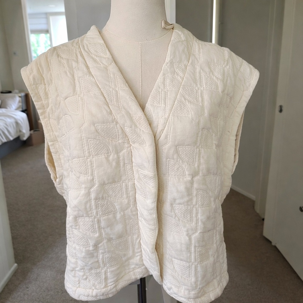 Zara Cream Quilted Vest